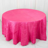 120inch Fuchsia Accordion Crinkle Taffeta Round Tablecloth