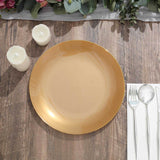 10 Pack | 10inch Gold Round Disposable Dinner Plates With Gold Rim