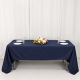  Navy Blue Seamless Premium Polyester Rectangular Tablecloth