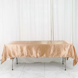 60"x102" Nude Smooth Satin Rectangular Tablecloth