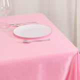 Pink Seamless Lamour Satin Square Table Overlay - 54inch