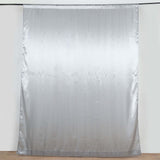 8ftx10ft Silver Satin Formal Event Backdrop Drape, Window Curtain Panel