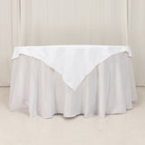 Cotton Blend 54x54inch Table Overlay Square Tablecloth White - Wrinkle-Resistant Table Topper