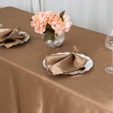 90x132inch Taupe Satin Seamless Rectangular Tablecloth