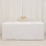 White Fitted Premium Polyester Rectangle Tablecloth 6ft Table Cover