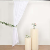 2 Pack White Polyester Event Curtain Drapes, 10ftx8ft Backdrop Event Panels With Rod Pockets 130 GSM