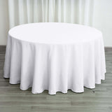 120 inch White Polyester Round Tablecloth