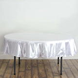 90" White Satin Round Tablecloth