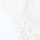 120" White Premium Sequin Round Tablecloth