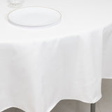 90" Fire Retardant White Tablecloth Premium Polyester Round Table Cover