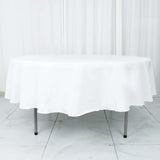 90" White Premium Polyester Round Tablecloth - 220GSM