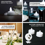 12Pack LED Floating White Tea lights Waterproof Flameless Candles