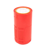 Red portable air purifier with a circular filter design #whtbkgd