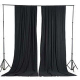 2 Pack Black Scuba Polyester Curtain Panel Durable Flame Resistant Backdrops Wrinkle Free