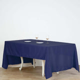 60"x126" Navy Blue Polyester Rectangular Tablecloth