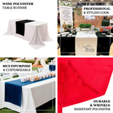Wide Polyester 36x72inch Table Runner Navy Blue - Durable Trade Show Table Linen