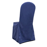 Navy Blue Stretch Slim Fit Scuba Banquet Chair Cover, Wrinkle Free Durable Slip On Chair#whtbkgd