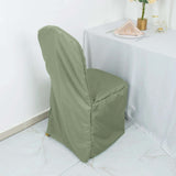 10 Pack Dusty Sage Green Polyester Banquet Chair Cover