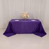 90x132inch Purple Seamless Lamour Satin Rectangle Tablecloth for 6 Foot Table