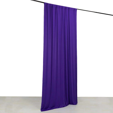 Purple 4-Way Stretch Spandex Event Curtain Drapes, Wrinkle Free Backdrop Event Panel with Rod Pockets - 5ftx10ft