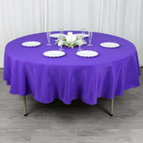 90" Purple Premium Polyester Round Tablecloth - 220GSM