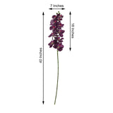 2 Stems | 40inch Tall Eggplant Artificial Silk Orchid Flower Bouquets