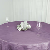 90x90inches Accordion Crinkle Taffeta Table Overlay - Violet Amethyst