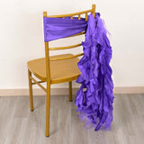 5 Pack Purple Curly Willow Chiffon Satin Chair Sashes