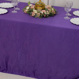 90x132inch Purple Seamless Lamour Satin Rectangle Tablecloth for 6 Foot Table