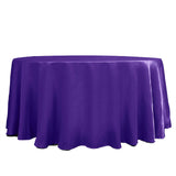 120 inch Purple Satin Round Tablecloth