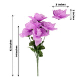 12 Bushes | Lavender Lilac Artificial Premium Silk Blossomed Rose Flowers | 84 Roses