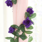 6ft | Purple Artificial Silk Rose Garland UV Protected Flower Chain