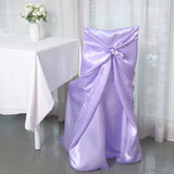 Lavender Lilac Satin Self-Tie Universal Chair Cover, Folding, Dining, Banquet and Standard