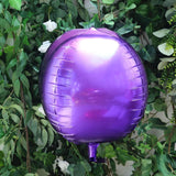 2 Pack | 14inch 4D Shiny Purple Sphere Mylar Foil Helium or Air Balloons