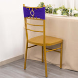 5 Pack Purple Spandex Chair Sashes with Gold Diamond Buckles, Elegant Stretch Chair Bands and Slide