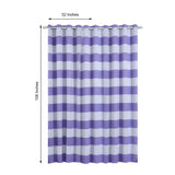 White/Lavender Cabana Stripe Thermal Blackout Curtains With Chrome Grommet Window Treatment Panels