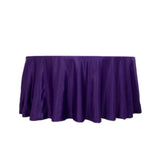 120 Purple Seamless Lamour Satin Round Tablecloth for 5 Foot Table With Floor-Length Drop