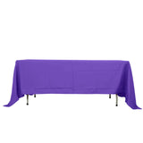 72"x120" Purple Polyester Rectangle Tablecloth, Reusable Linen Tablecloth