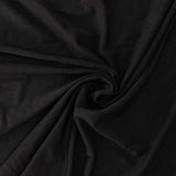 6ft Black Wavy Spandex Fitted Round 1-Piece Tablecloth Table Skirt, Stretchy Table Cover Ruffles