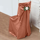 Terracotta (Rust) Satin Self-Tie Universal Chair Cover