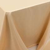 Beige Seamless Lamour Satin Rectangle Tablecloth - 90x156inch for 8 Foot Table