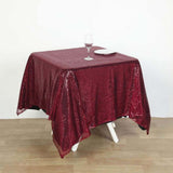 60x60inches Burgundy Duchess Sequin Square Overlay