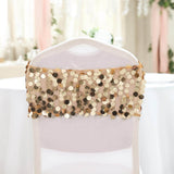 5 pack | Gold | Big Payette Sequin Round Chair Sashes