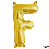 16" Shiny Metallic Gold Mylar Foil Alphabet Letter & Number Balloons