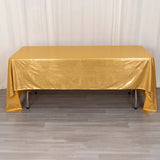 60x126inch Gold Shimmer Sequin Dots Polyester Tablecloth, Wrinkle Free Sparkle Glitter