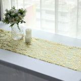 12x108inch Sparkly Gold Leaf Vine Sequin Tulle Table Runner