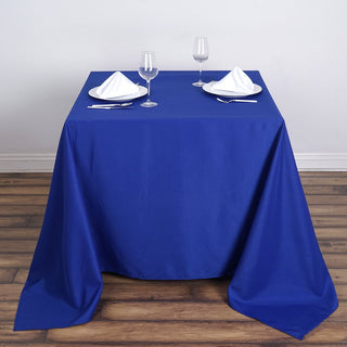 Dress Your Tables to Impress with the Royal Blue 90"x90" Square Polyester Table Overlay