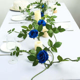 6ft | Royal Blue Real Touch Artificial Rose & Leaf Flower Garland Vine