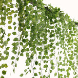 4 Pack Green Pothos Artificial Ivy Vine Hanging Plants, 3ft Fake Foliage Silk Leaves Garland