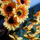 22inch Artificial Hanging Vine Sunflower Bush, Draping Bouquet Garland